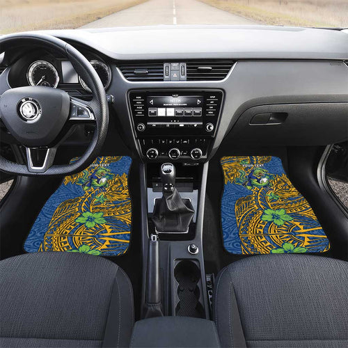 Personalised Parramatta Eels Car Mats Polynesian Tribal Pattern With Rugby Eel Mascot Art