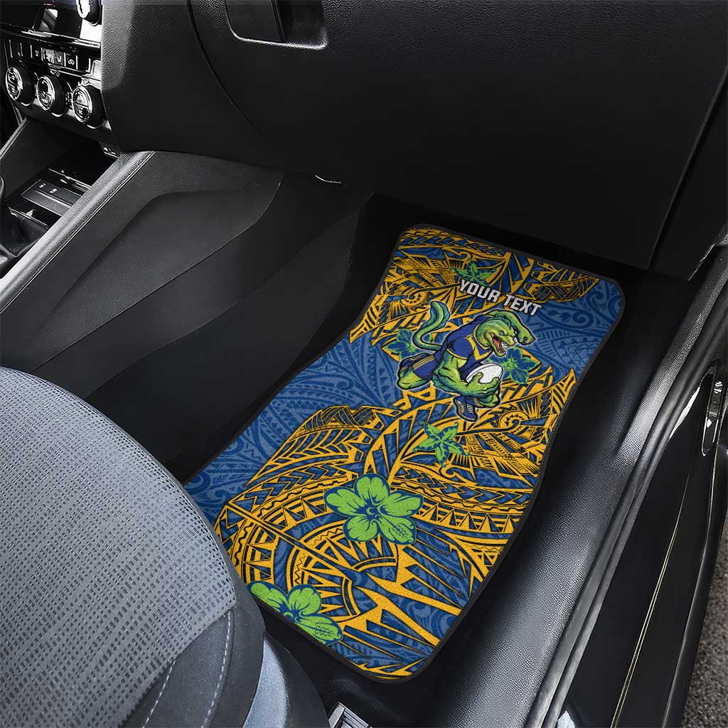 Personalised Parramatta Eels Car Mats Polynesian Tribal Pattern With Rugby Eel Mascot Art