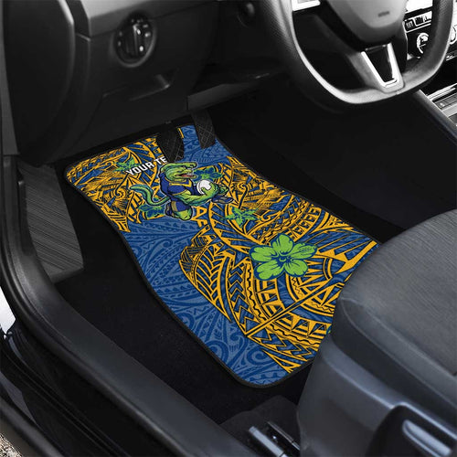 Personalised Parramatta Eels Car Mats Polynesian Tribal Pattern With Rugby Eel Mascot Art