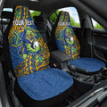 Personalised Parramatta Eels Car Seat Cover Polynesian Tribal Pattern With Rugby Eel Mascot Art