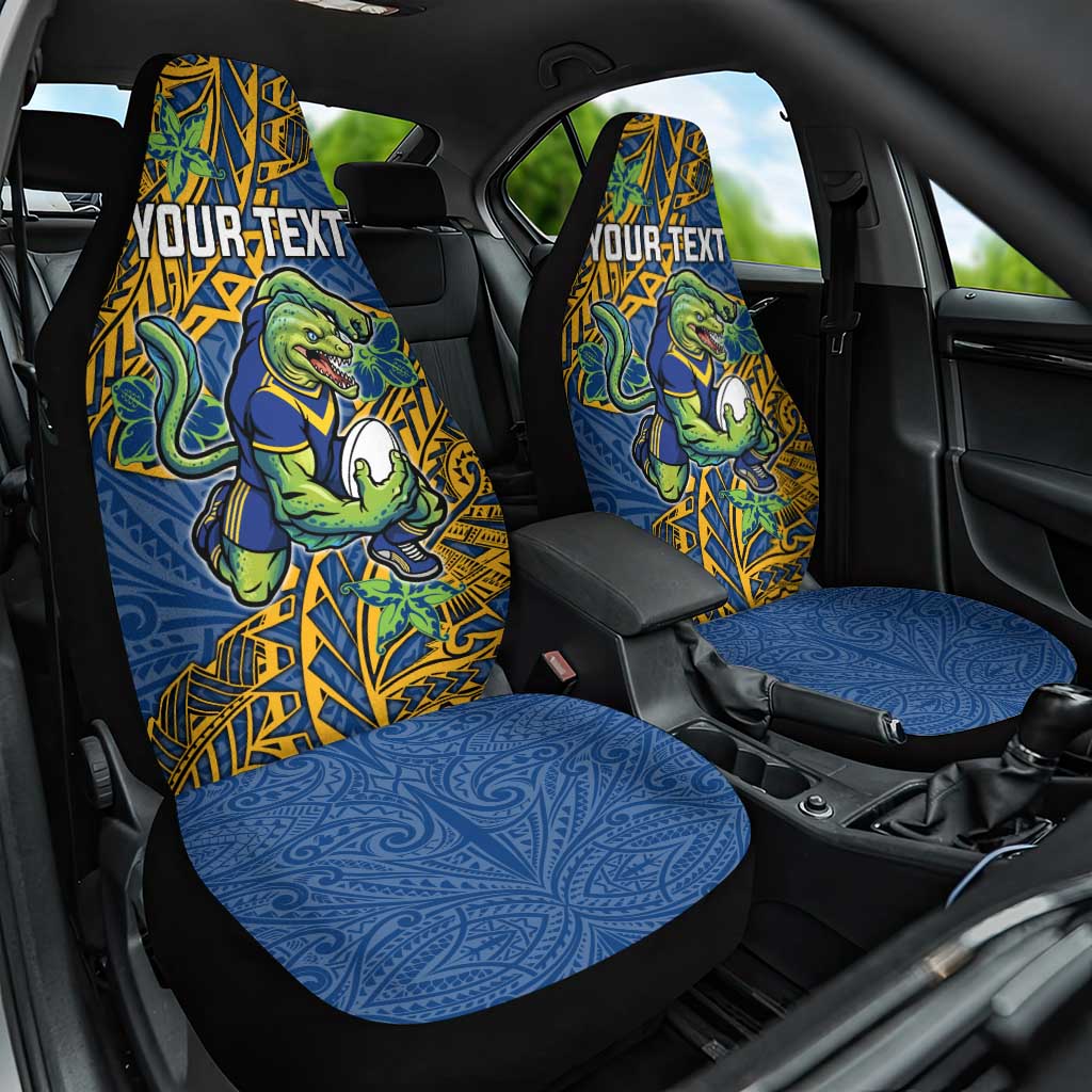 Personalised Parramatta Eels Car Seat Cover Polynesian Tribal Pattern With Rugby Eel Mascot Art