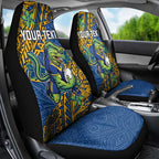 Personalised Parramatta Eels Car Seat Cover Polynesian Tribal Pattern With Rugby Eel Mascot Art