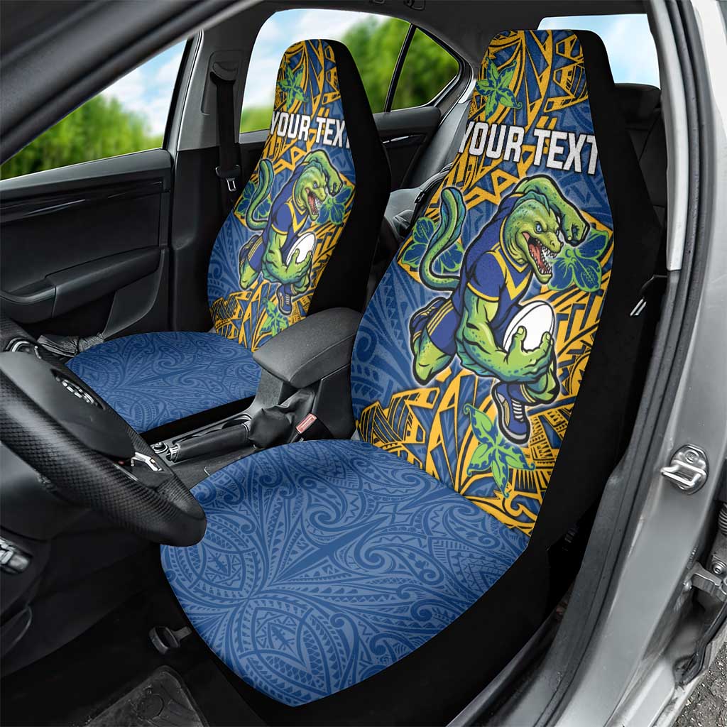 Personalised Parramatta Eels Car Seat Cover Polynesian Tribal Pattern With Rugby Eel Mascot Art