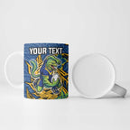 Personalised Parramatta Eels Ceramic Mug Polynesian Tribal Pattern With Rugby Eel Mascot Art
