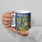 Personalised Parramatta Eels Ceramic Mug Polynesian Tribal Pattern With Rugby Eel Mascot Art