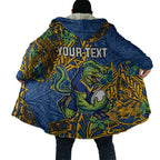 Personalised Parramatta Eels Cloak Polynesian Tribal Pattern With Rugby Eel Mascot Art