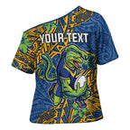 Personalised Parramatta Eels Cross Shoulder Shirt Polynesian Tribal Pattern With Rugby Eel Mascot Art