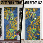 Personalised Parramatta Eels Door Cover Polynesian Tribal Pattern With Rugby Eel Mascot Art