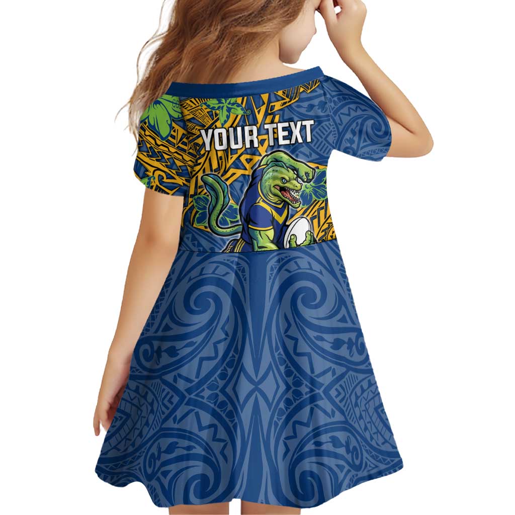 Personalised Parramatta Eels Family Matching Long Sleeve Bodycon Dress and Hawaiian Shirt Polynesian Tribal Pattern With Rugby Eel Mascot Art