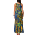 Personalised Parramatta Eels Family Matching Tank Maxi Dress and Hawaiian Shirt Polynesian Tribal Pattern With Rugby Eel Mascot Art
