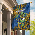 Personalised Parramatta Eels Garden Flag Polynesian Tribal Pattern With Rugby Eel Mascot Art