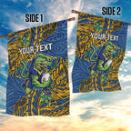 Personalised Parramatta Eels Garden Flag Polynesian Tribal Pattern With Rugby Eel Mascot Art