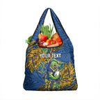 Personalised Parramatta Eels Grocery Bag Polynesian Tribal Pattern With Rugby Eel Mascot Art