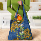 Personalised Parramatta Eels Grocery Bag Polynesian Tribal Pattern With Rugby Eel Mascot Art