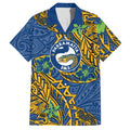Personalised Parramatta Eels Hawaiian Shirt Polynesian Tribal Pattern With Rugby Eel Mascot Art