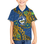 Personalised Parramatta Eels Hawaiian Shirt Polynesian Tribal Pattern With Rugby Eel Mascot Art