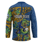 Personalised Parramatta Eels Hockey Jersey Polynesian Tribal Pattern With Rugby Eel Mascot Art