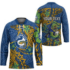 Personalised Parramatta Eels Hockey Jersey Polynesian Tribal Pattern With Rugby Eel Mascot Art