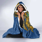 Personalised Parramatta Eels Hooded Blanket Polynesian Tribal Pattern With Rugby Eel Mascot Art