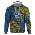 Personalised Parramatta Eels Hoodie Polynesian Tribal Pattern With Rugby Eel Mascot Art