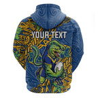 Personalised Parramatta Eels Hoodie Polynesian Tribal Pattern With Rugby Eel Mascot Art