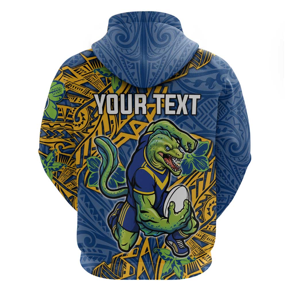 Personalised Parramatta Eels Hoodie Polynesian Tribal Pattern With Rugby Eel Mascot Art