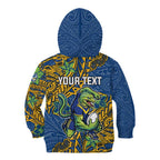 Personalised Parramatta Eels Kid Hoodie Polynesian Tribal Pattern With Rugby Eel Mascot Art