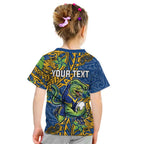 Personalised Parramatta Eels Kid T Shirt Polynesian Tribal Pattern With Rugby Eel Mascot Art