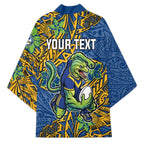 Personalised Parramatta Eels Kimono Polynesian Tribal Pattern With Rugby Eel Mascot Art