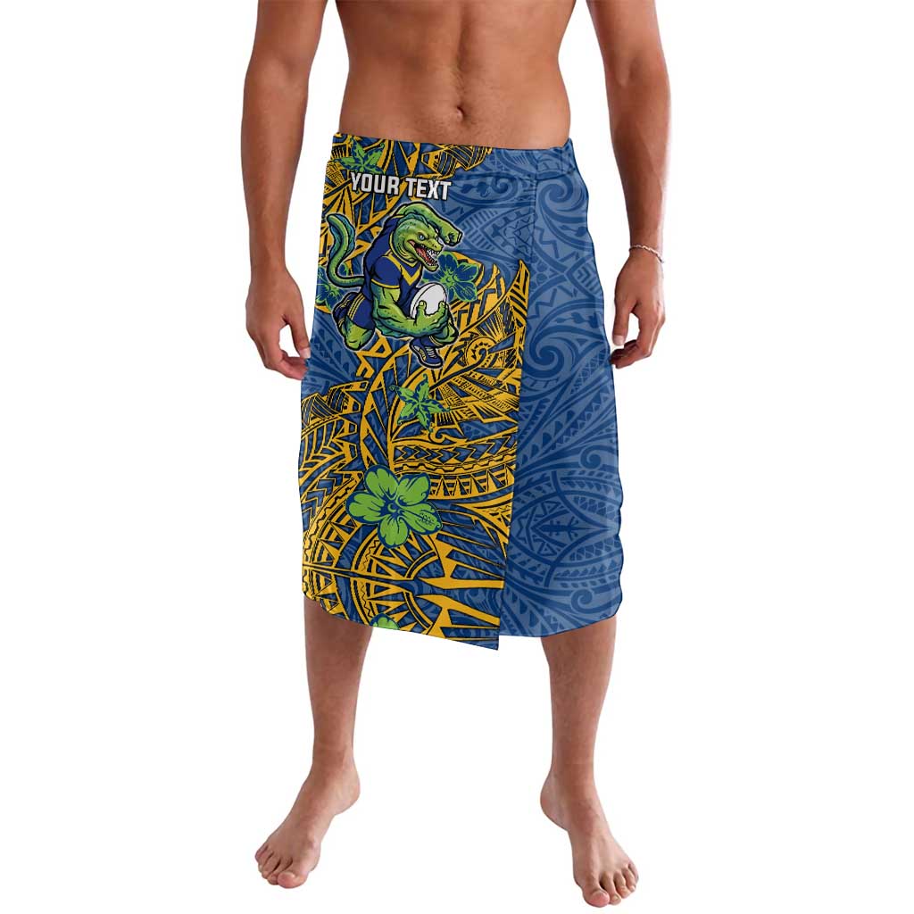 Personalised Parramatta Eels Lavalava Polynesian Tribal Pattern With Rugby Eel Mascot Art