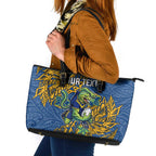 Personalised Parramatta Eels Leather Tote Bag Polynesian Tribal Pattern With Rugby Eel Mascot Art