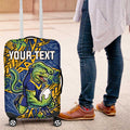 Personalised Parramatta Eels Luggage Cover Polynesian Tribal Pattern With Rugby Eel Mascot Art