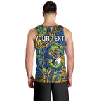 Personalised Parramatta Eels Men Tank Top Polynesian Tribal Pattern With Rugby Eel Mascot Art