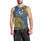 Personalised Parramatta Eels Men Tank Top Polynesian Tribal Pattern With Rugby Eel Mascot Art