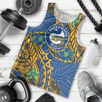 Personalised Parramatta Eels Men Tank Top Polynesian Tribal Pattern With Rugby Eel Mascot Art