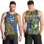 Personalised Parramatta Eels Men Tank Top Polynesian Tribal Pattern With Rugby Eel Mascot Art