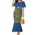 Personalised Parramatta Eels Mermaid Dress Polynesian Tribal Pattern With Rugby Eel Mascot Art