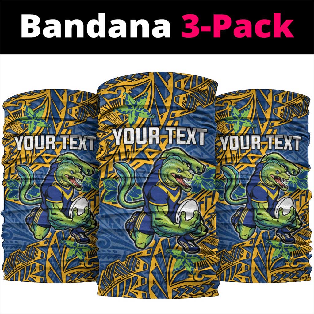 Personalised Parramatta Eels Neck Gaiter Polynesian Tribal Pattern With Rugby Eel Mascot Art