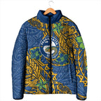 Personalised Parramatta Eels Padded Jacket Polynesian Tribal Pattern With Rugby Eel Mascot Art