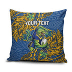 Personalised Parramatta Eels Pillow Cover Polynesian Tribal Pattern With Rugby Eel Mascot Art