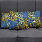 Personalised Parramatta Eels Pillow Cover Polynesian Tribal Pattern With Rugby Eel Mascot Art