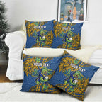 Personalised Parramatta Eels Pillow Cover Polynesian Tribal Pattern With Rugby Eel Mascot Art