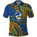 Personalised Parramatta Eels Polo Shirt Polynesian Tribal Pattern With Rugby Eel Mascot Art