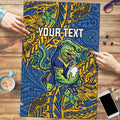 Personalised Parramatta Eels Puzzle Polynesian Tribal Pattern With Rugby Eel Mascot Art