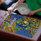 Personalised Parramatta Eels Puzzle Polynesian Tribal Pattern With Rugby Eel Mascot Art