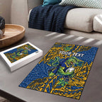 Personalised Parramatta Eels Puzzle Polynesian Tribal Pattern With Rugby Eel Mascot Art