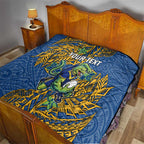 Personalised Parramatta Eels Quilt Polynesian Tribal Pattern With Rugby Eel Mascot Art