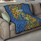 Personalised Parramatta Eels Quilt Polynesian Tribal Pattern With Rugby Eel Mascot Art