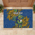 Personalised Parramatta Eels Rubber Doormat Polynesian Tribal Pattern With Rugby Eel Mascot Art