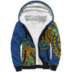 Personalised Parramatta Eels Sherpa Hoodie Polynesian Tribal Pattern With Rugby Eel Mascot Art